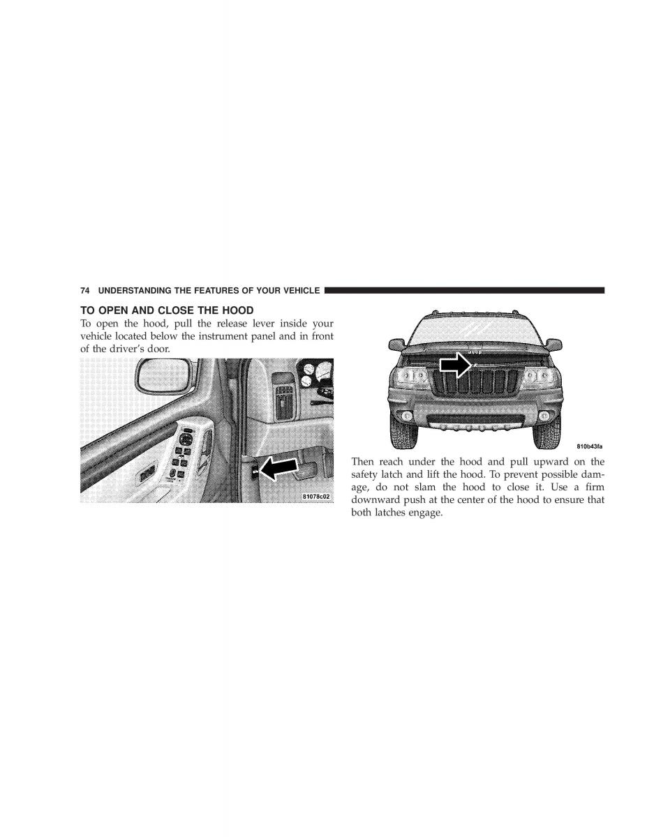 Jeep Grand Cherokee WJ manual / page 74