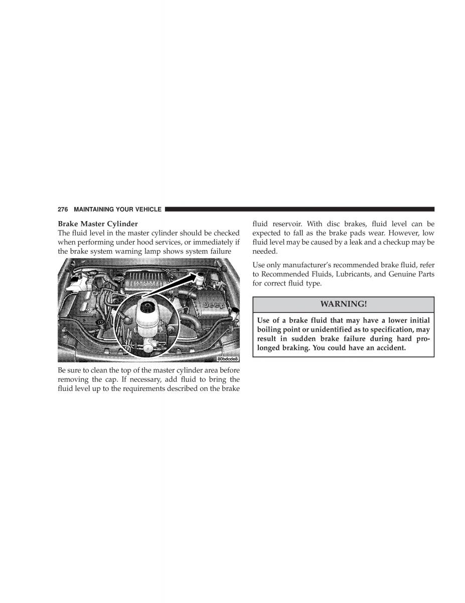 Jeep Grand Cherokee WJ manual / page 276