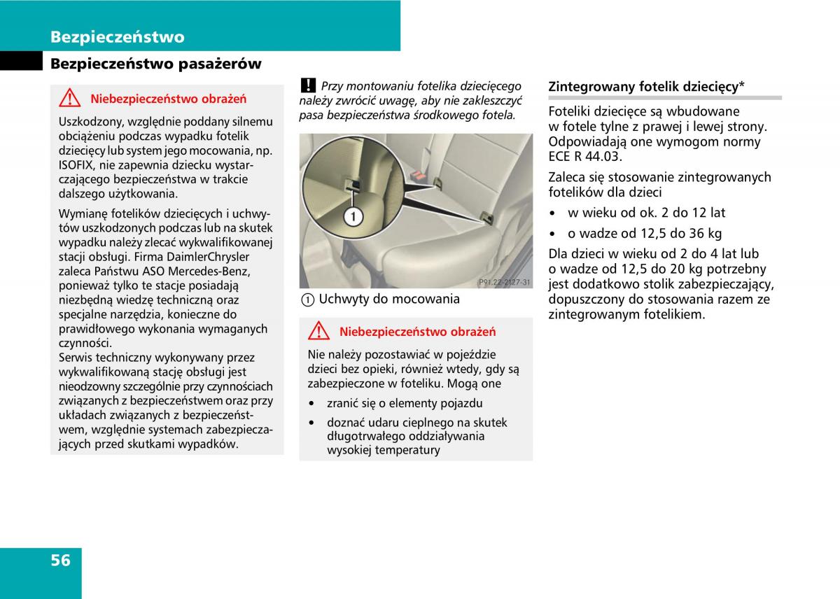 Mercedes A classe II W169 instrukcja obslugi / page 58