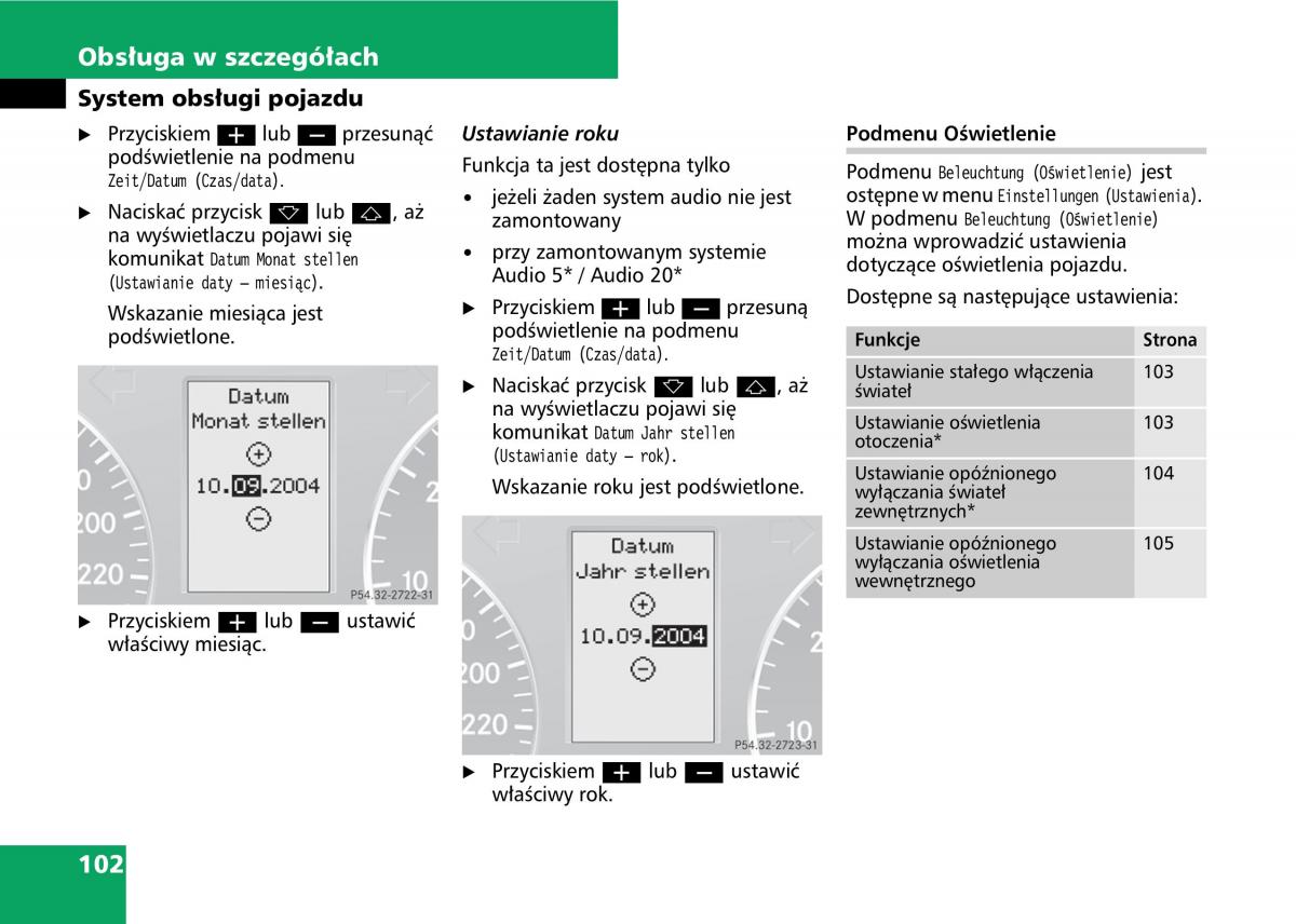 Mercedes A classe II W169 instrukcja obslugi / page 104