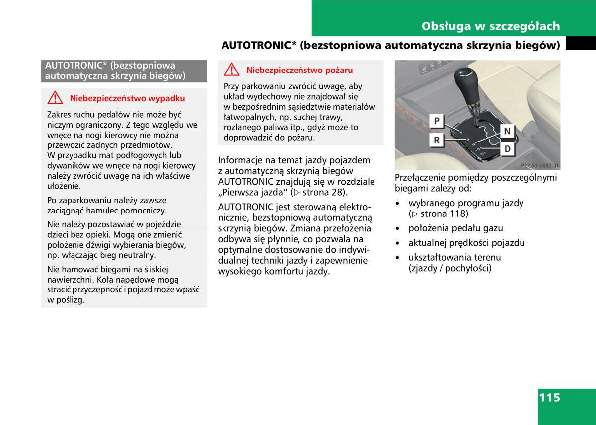 Mercedes A classe II W169 instrukcja obslugi / page 117