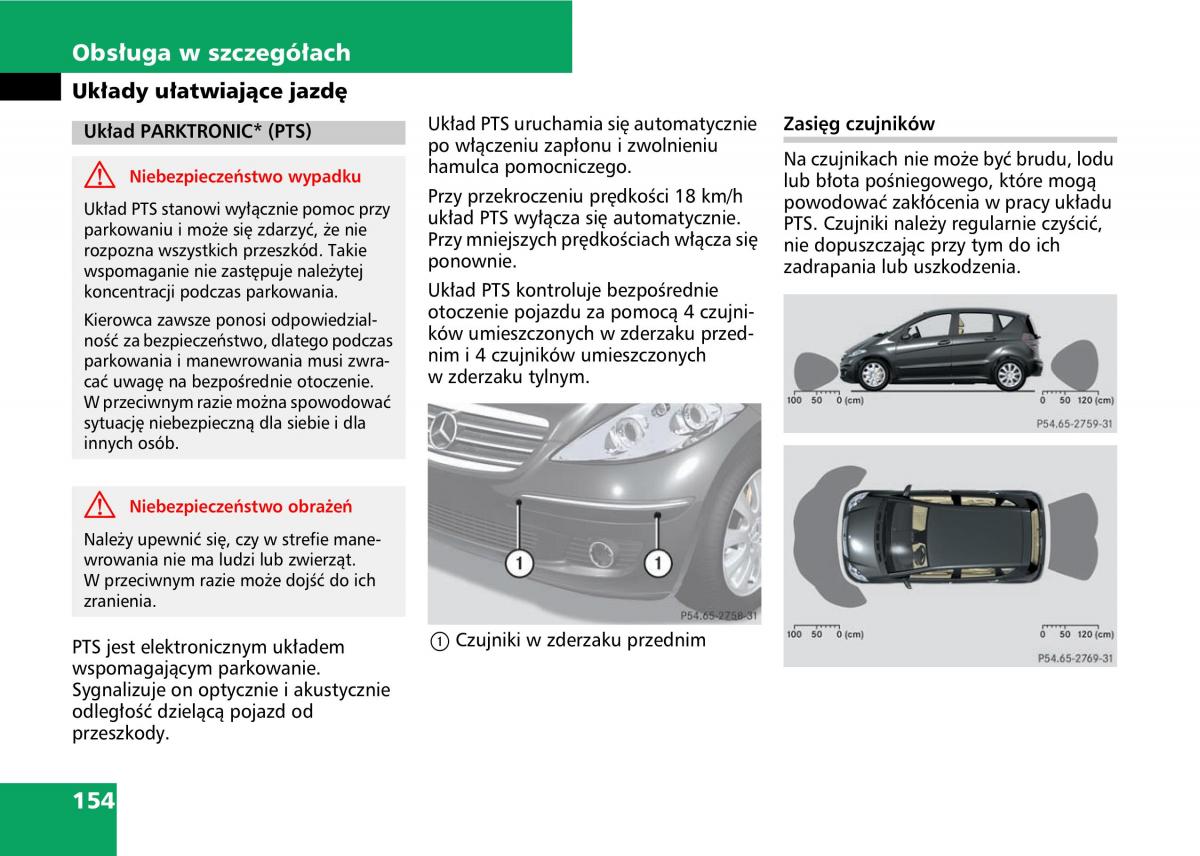 Mercedes A classe II W169 instrukcja obslugi / page 156