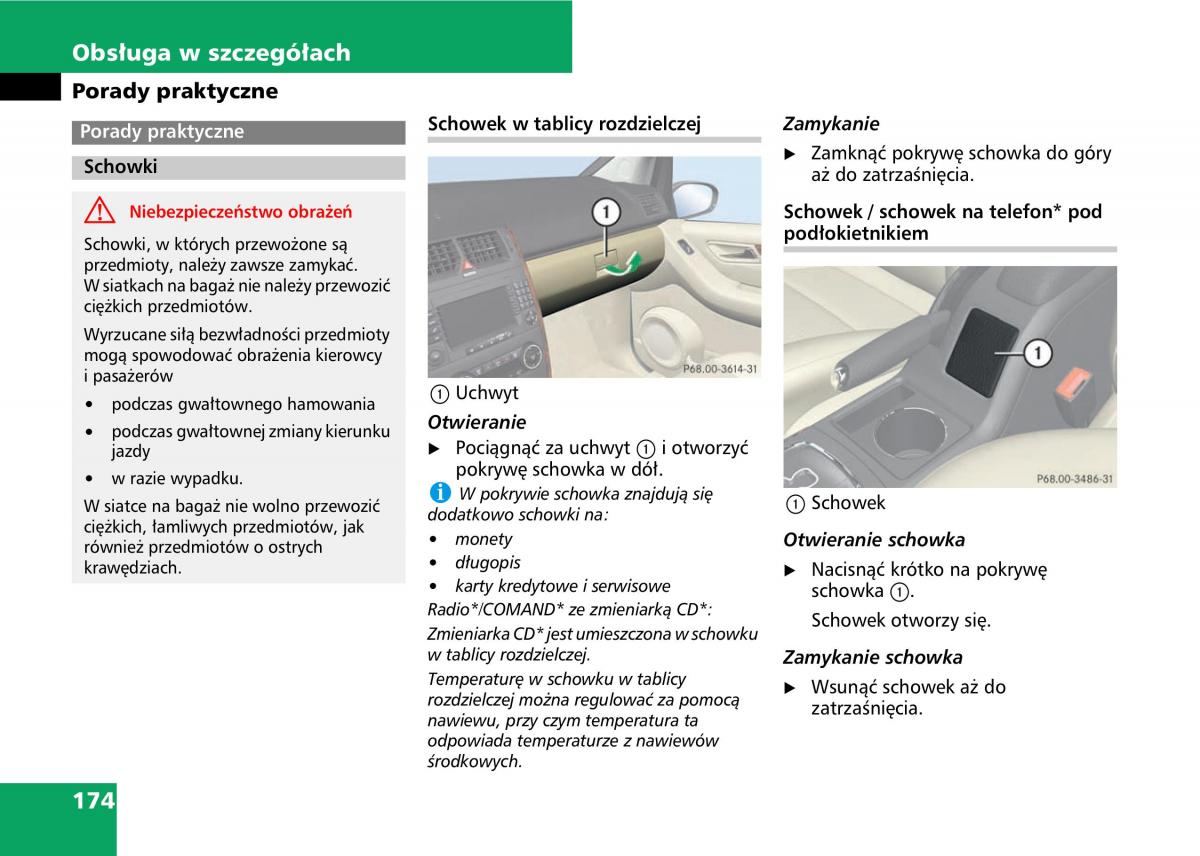 Mercedes A classe II W169 instrukcja obslugi / page 176