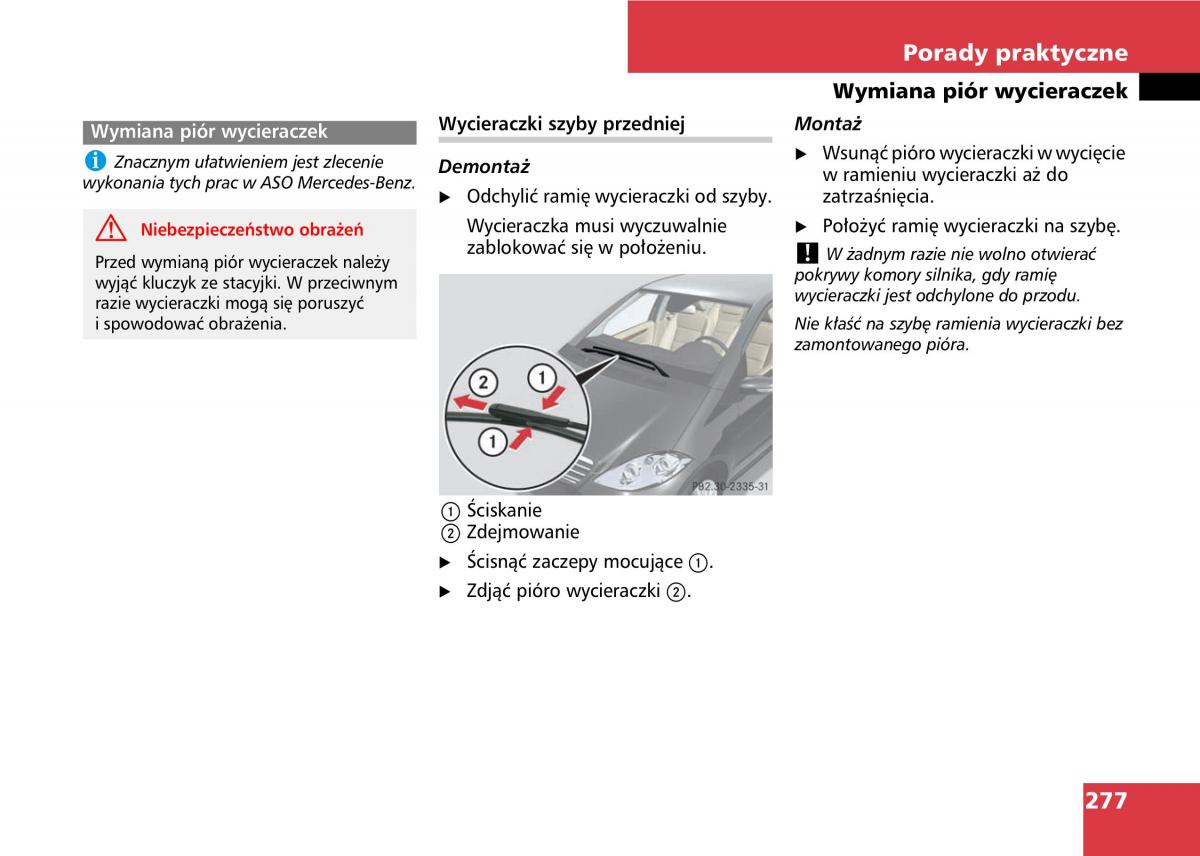 Mercedes A classe II W169 instrukcja obslugi / page 279