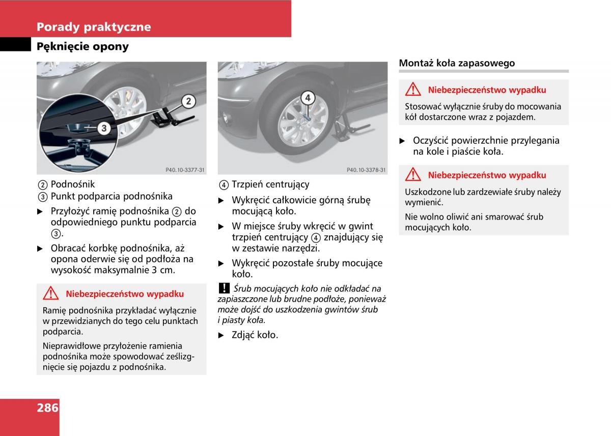 Mercedes A classe II W169 instrukcja obslugi / page 288