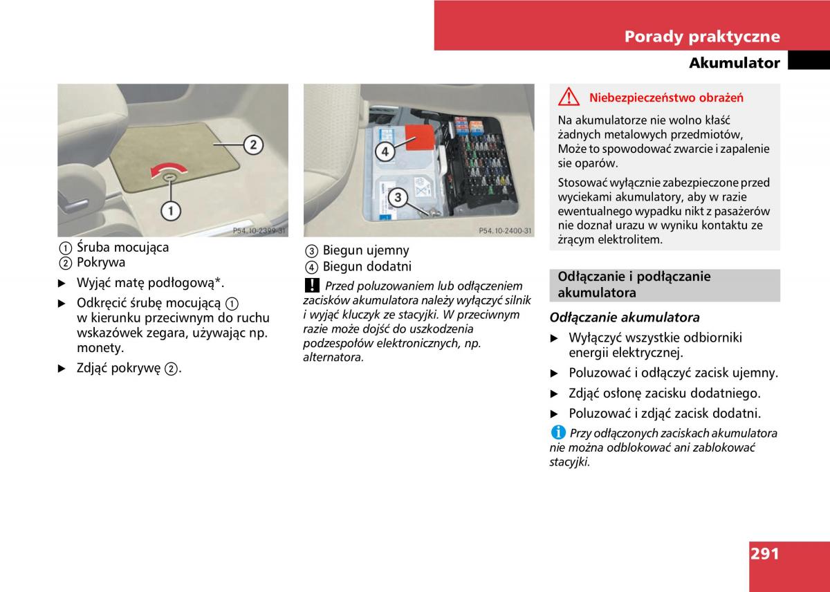 Mercedes A classe II W169 instrukcja obslugi / page 293