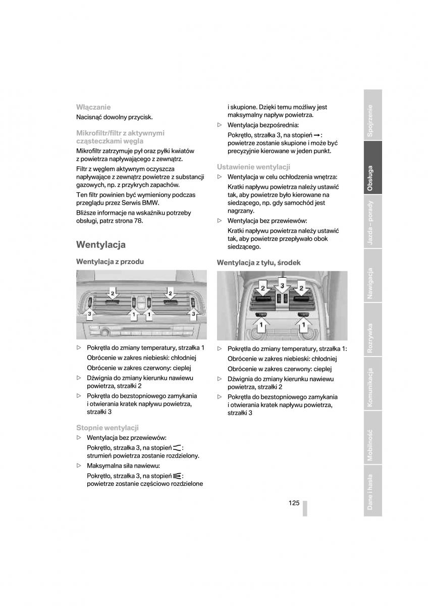 BMW 7 F01 instrukcja obslugi / page 126