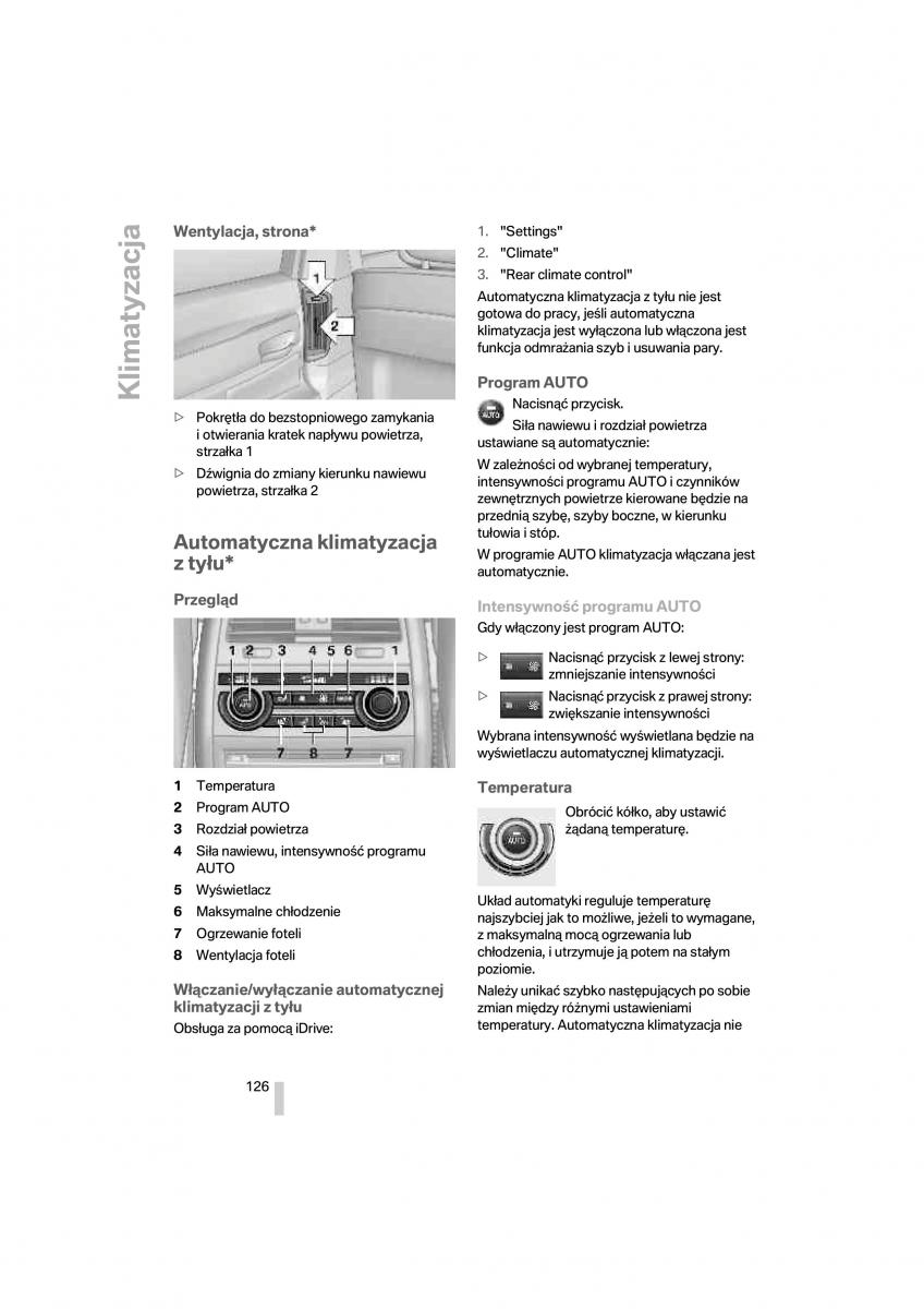 BMW 7 F01 instrukcja obslugi / page 127