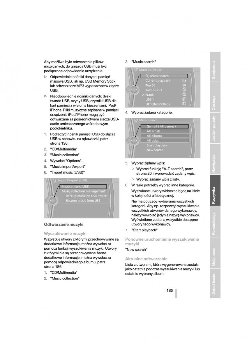 BMW 7 F01 instrukcja obslugi / page 186