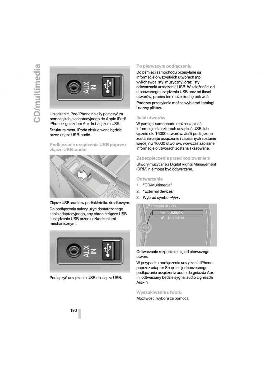 BMW 7 F01 instrukcja obslugi / page 191