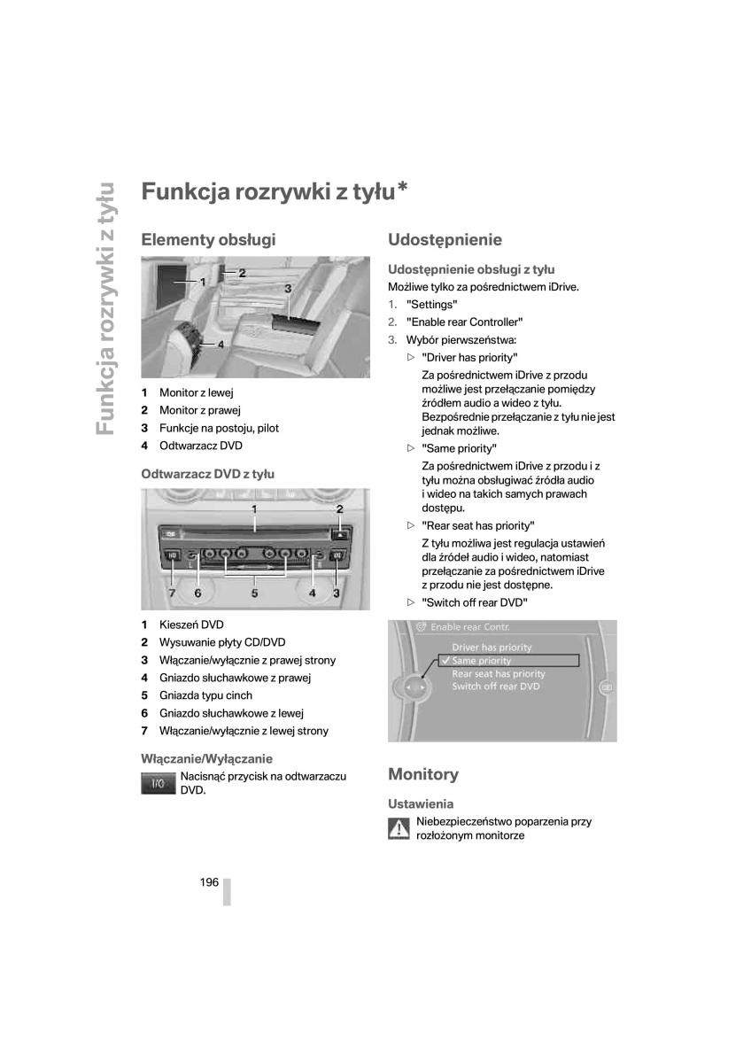 BMW 7 F01 instrukcja obslugi / page 197