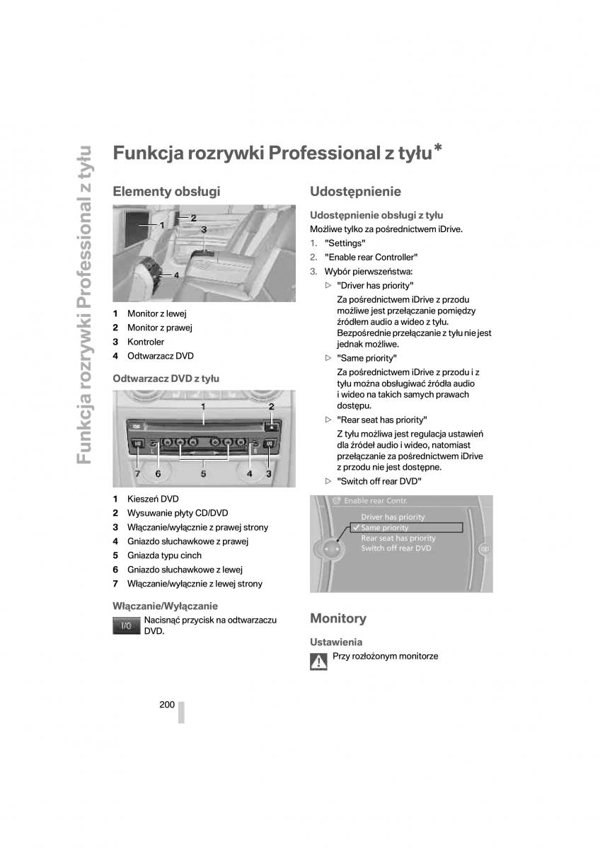 BMW 7 F01 instrukcja obslugi / page 201