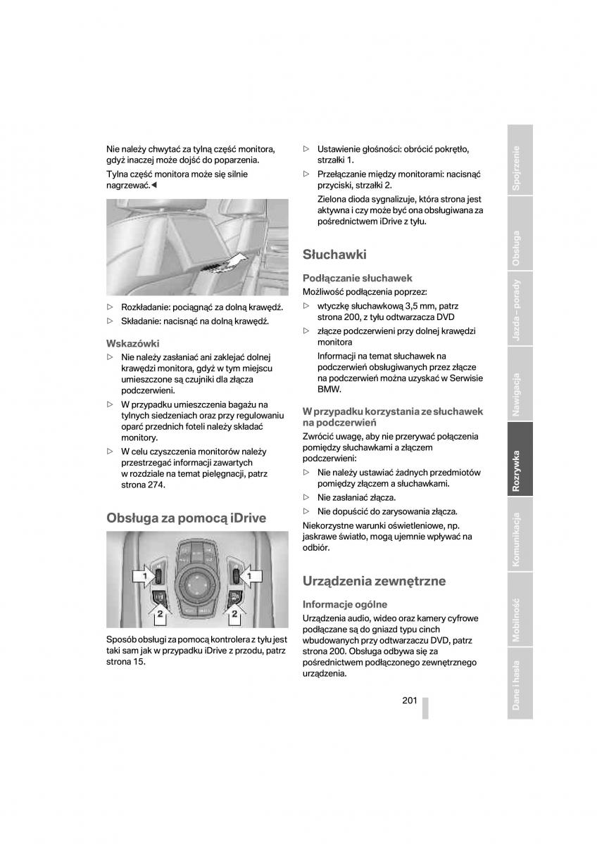 BMW 7 F01 instrukcja obslugi / page 202