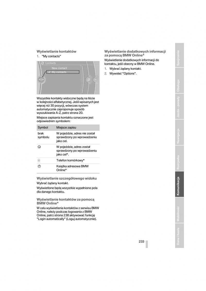 BMW 7 F01 instrukcja obslugi / page 234