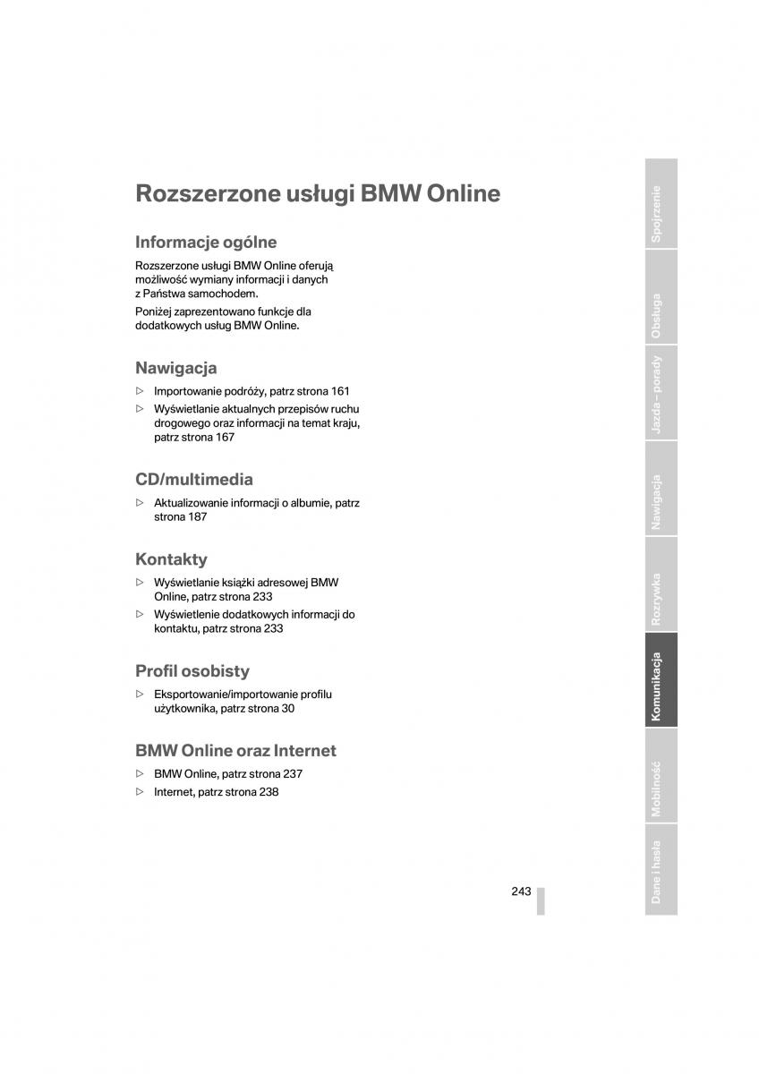 BMW 7 F01 instrukcja obslugi / page 244