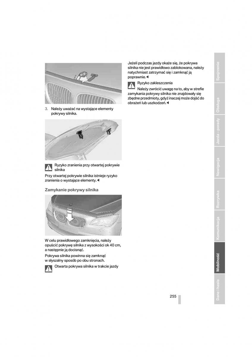 BMW 7 F01 instrukcja obslugi / page 256