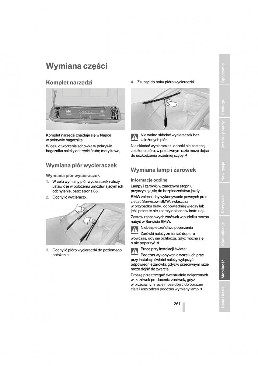 BMW 7 F01 instrukcja obslugi / page 262