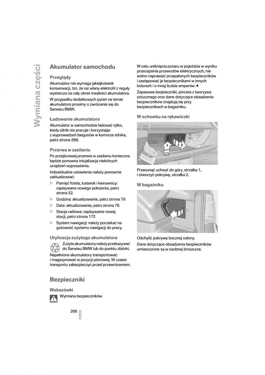 BMW 7 F01 instrukcja obslugi / page 267