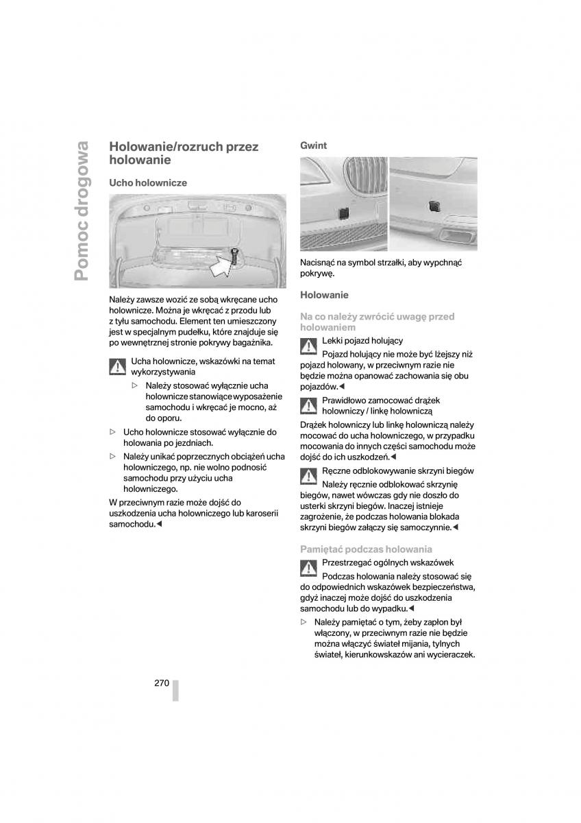 BMW 7 F01 instrukcja obslugi / page 271