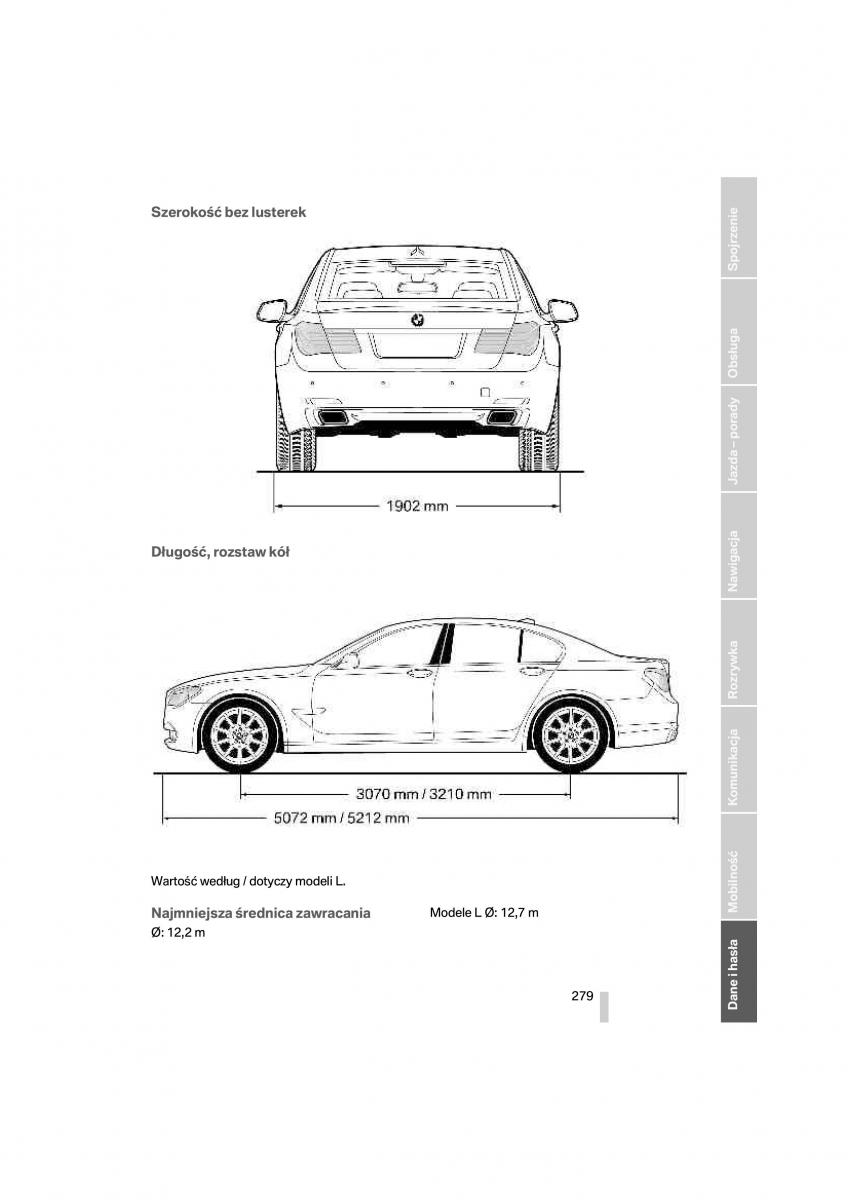 BMW 7 F01 instrukcja obslugi / page 280