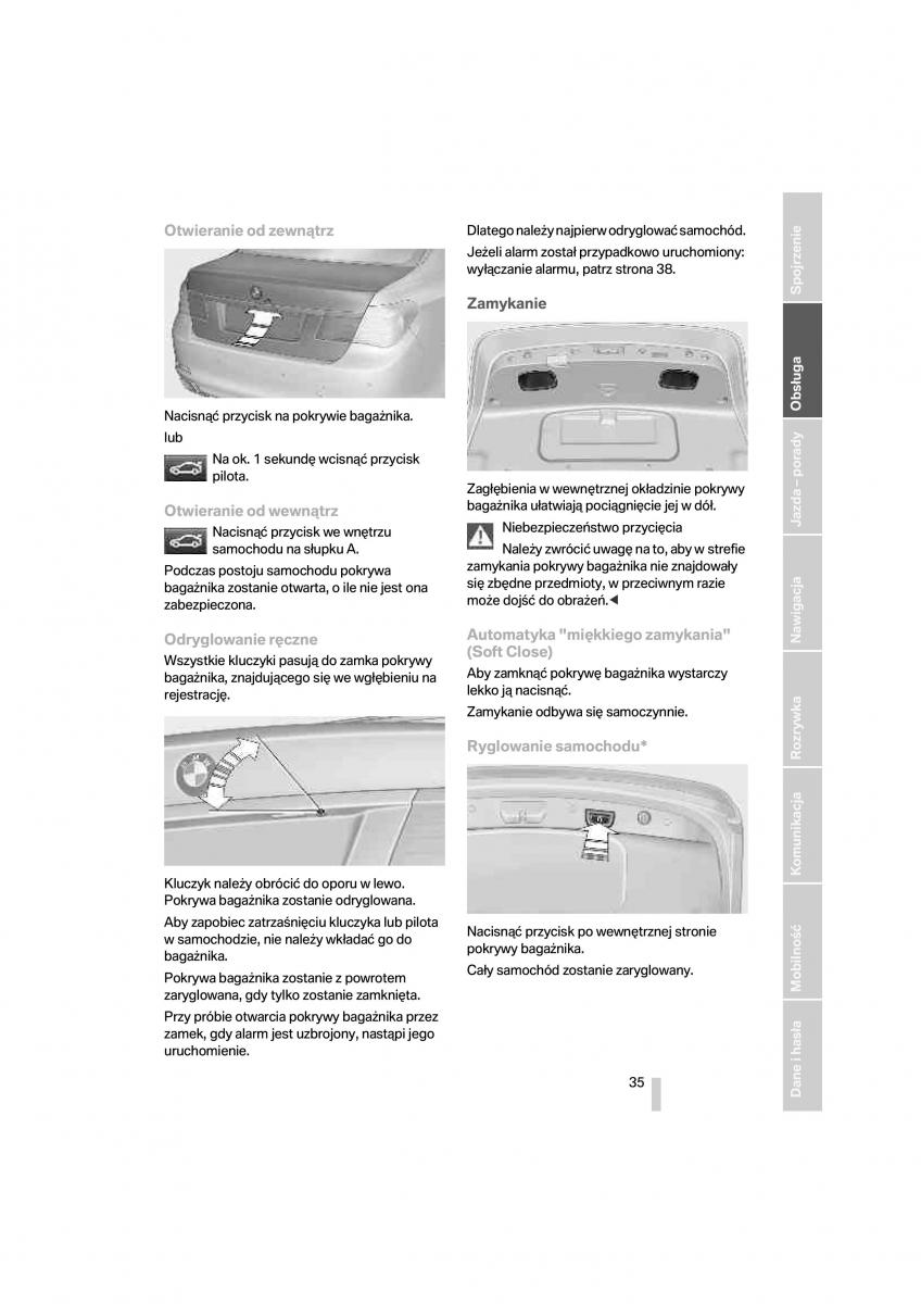 BMW 7 F01 instrukcja obslugi / page 36