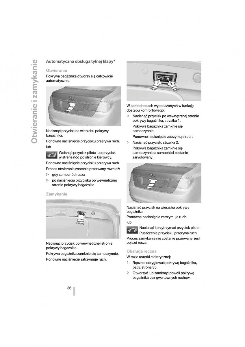 BMW 7 F01 instrukcja obslugi / page 37