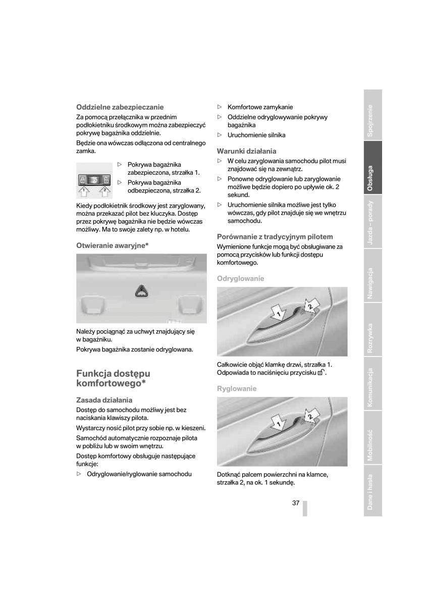 BMW 7 F01 instrukcja obslugi / page 38