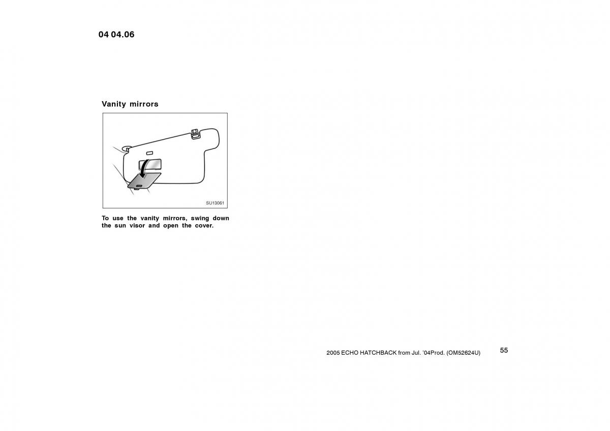 Toyota Yaris I owners manual / page 55