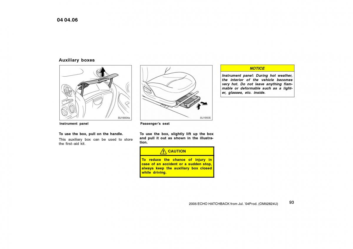 Toyota Yaris I owners manual / page 93