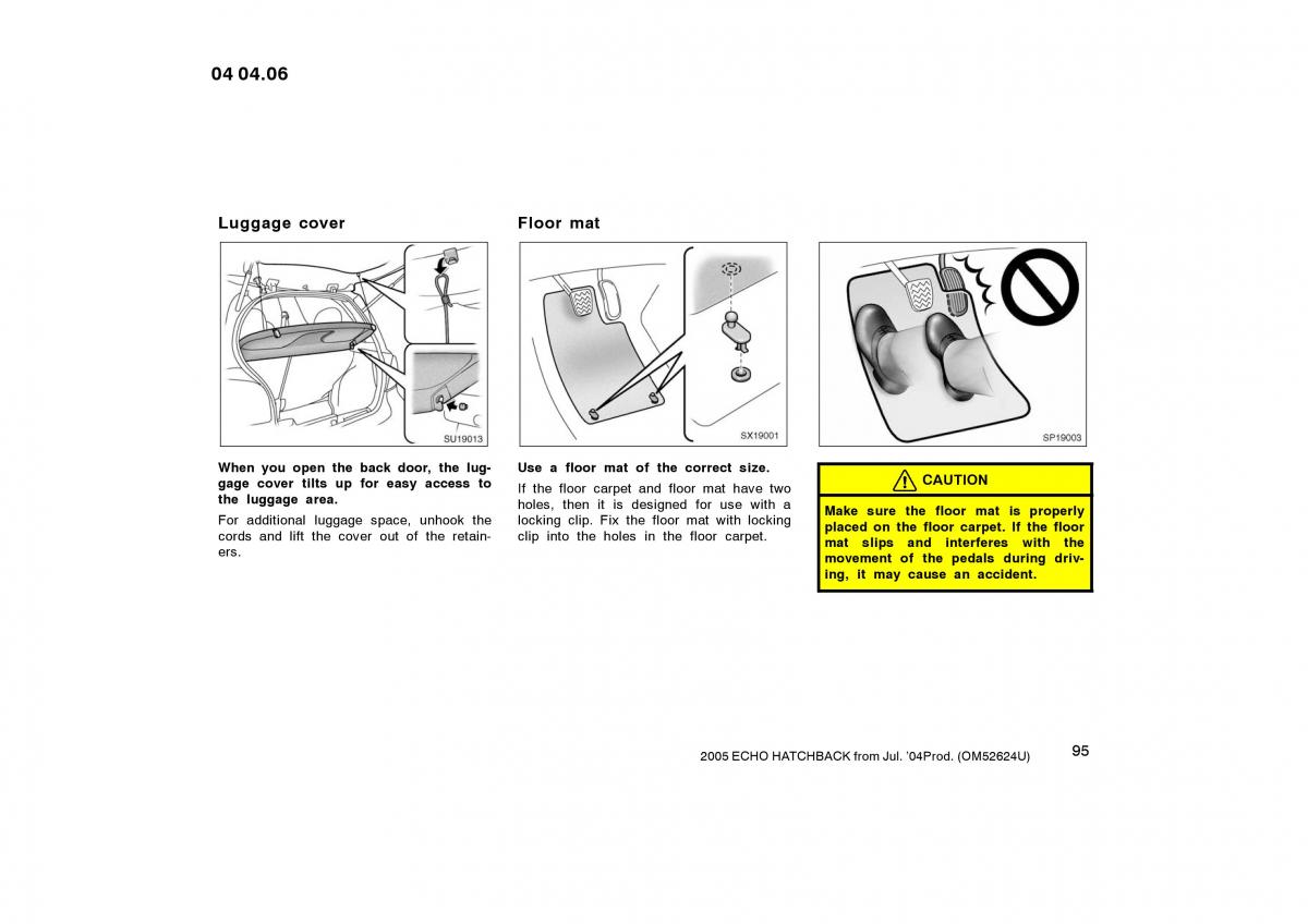 Toyota Yaris I owners manual / page 95