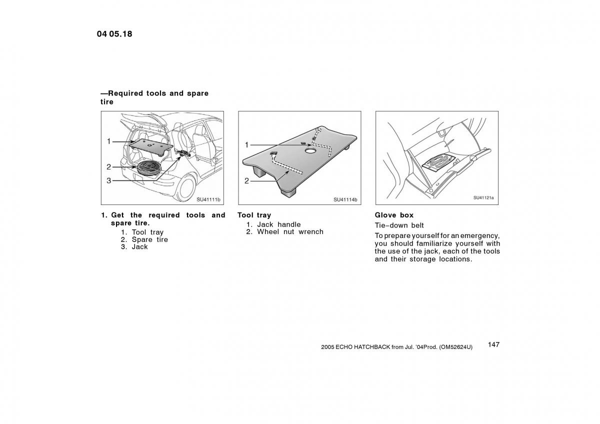 Toyota Yaris I owners manual / page 147