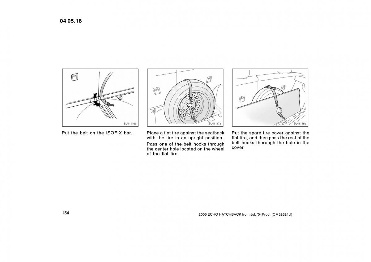 Toyota Yaris I owners manual / page 154