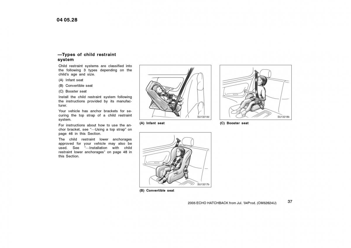 Toyota Yaris I owners manual / page 37