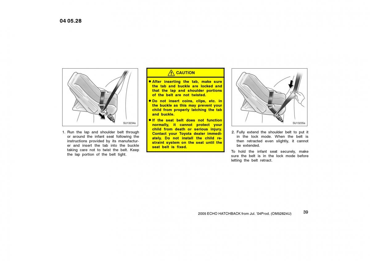 Toyota Yaris I owners manual / page 39