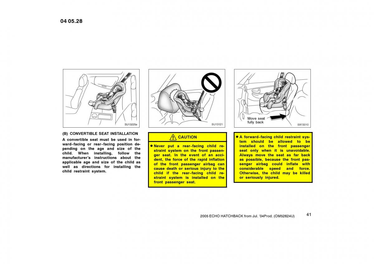 Toyota Yaris I owners manual / page 41