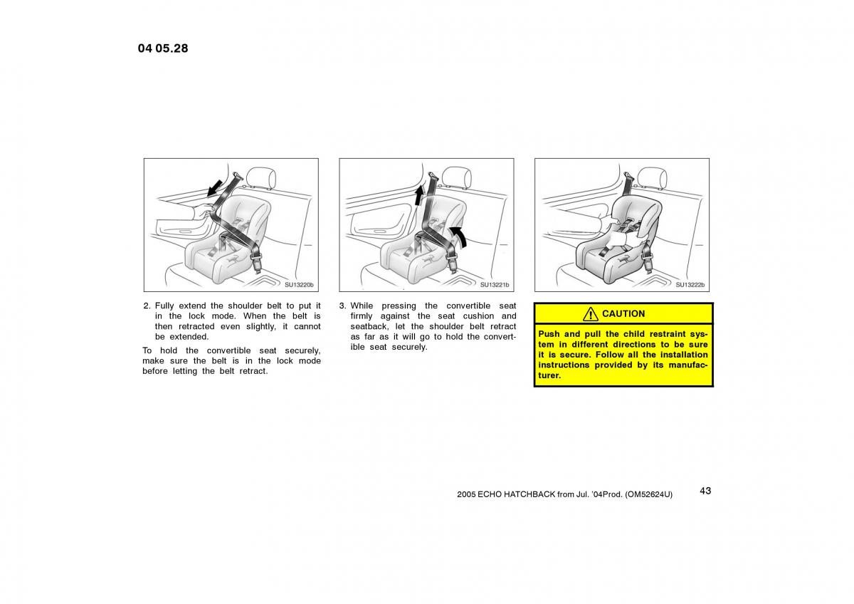 Toyota Yaris I owners manual / page 43