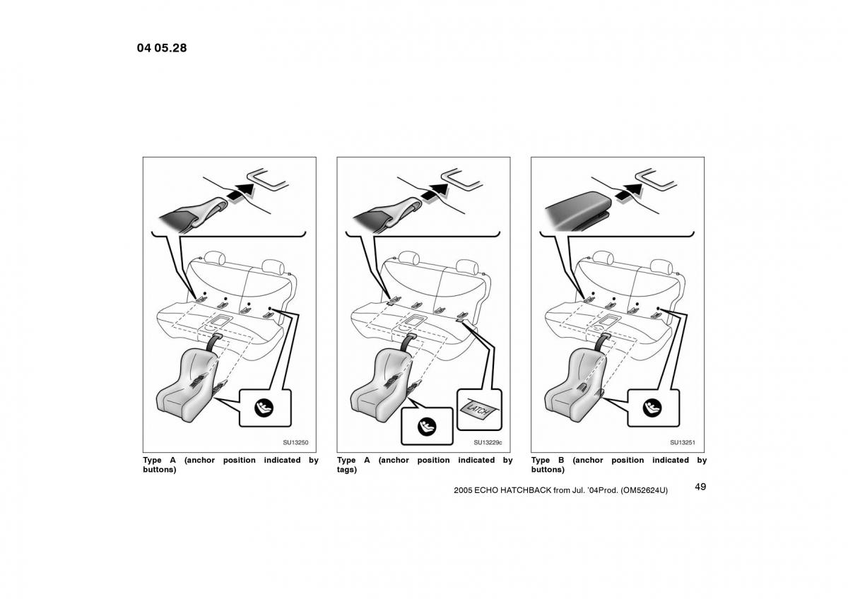 Toyota Yaris I owners manual / page 49