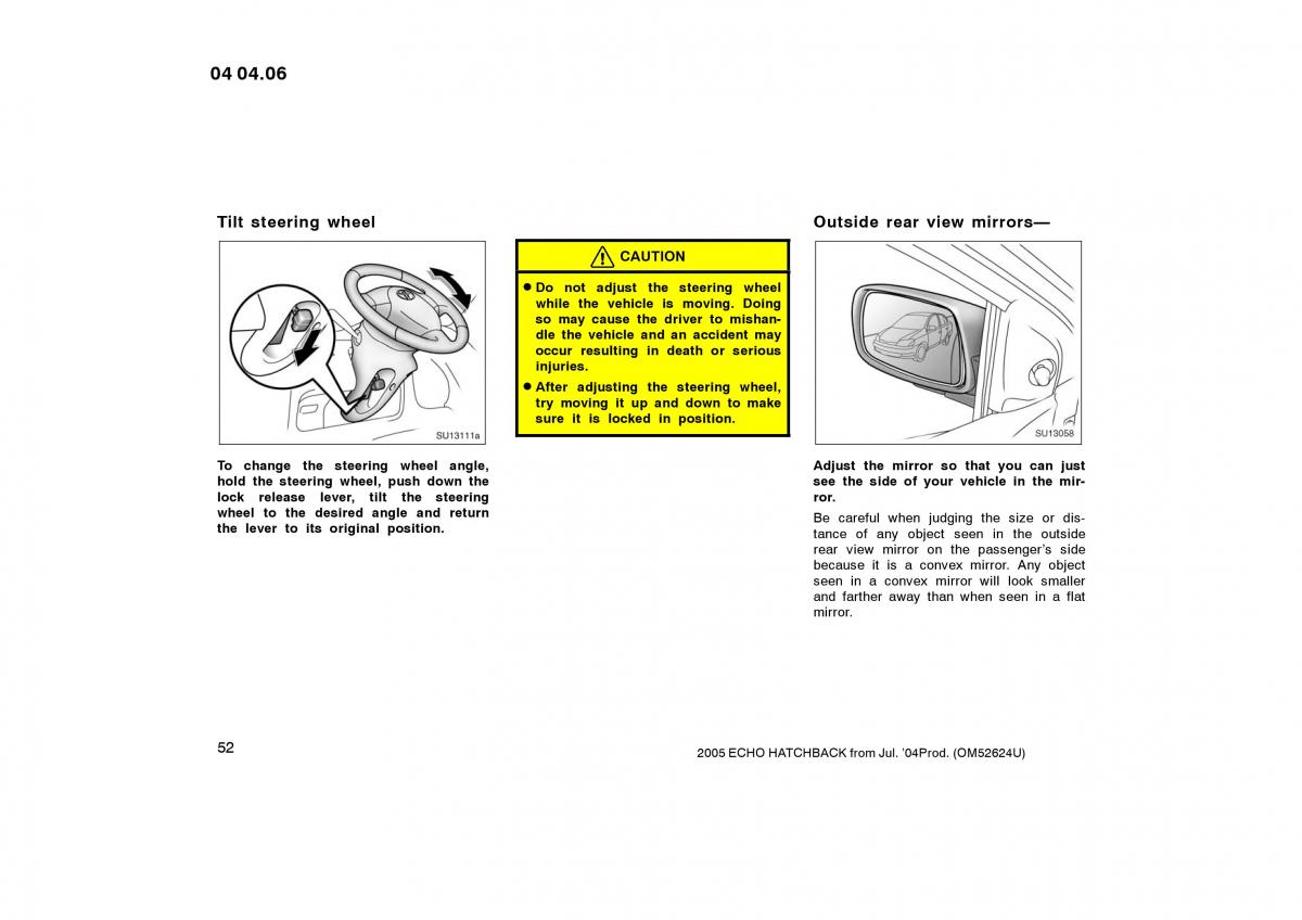 Toyota Yaris I owners manual / page 52