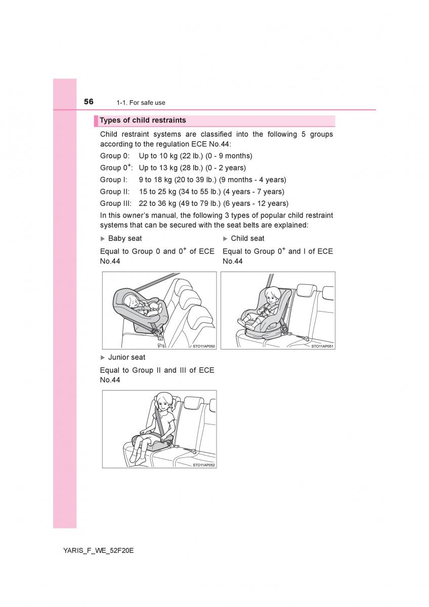 Toyota Yaris III 3 owners manual / page 56