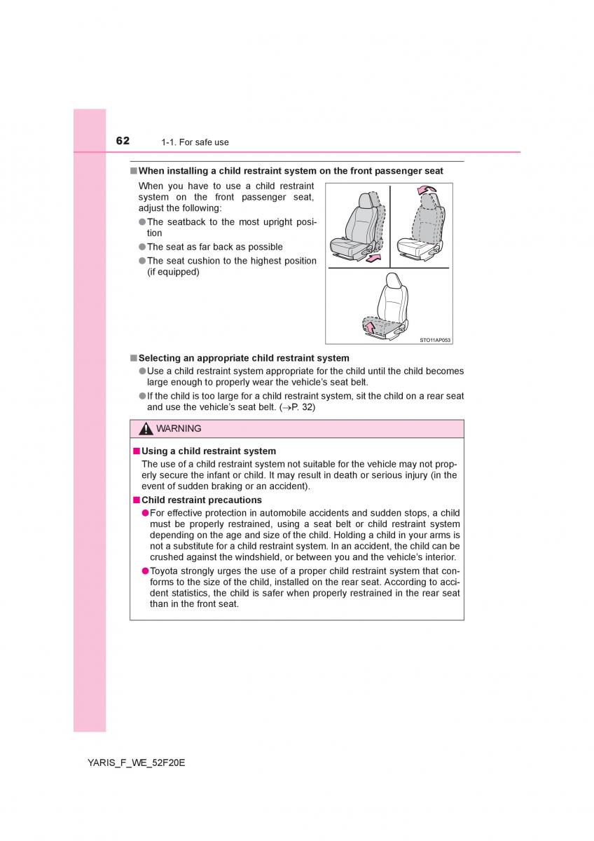 Toyota Yaris III 3 owners manual / page 62