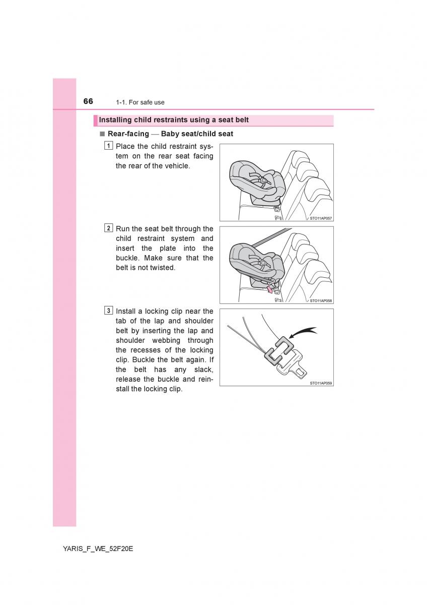 Toyota Yaris III 3 owners manual / page 66