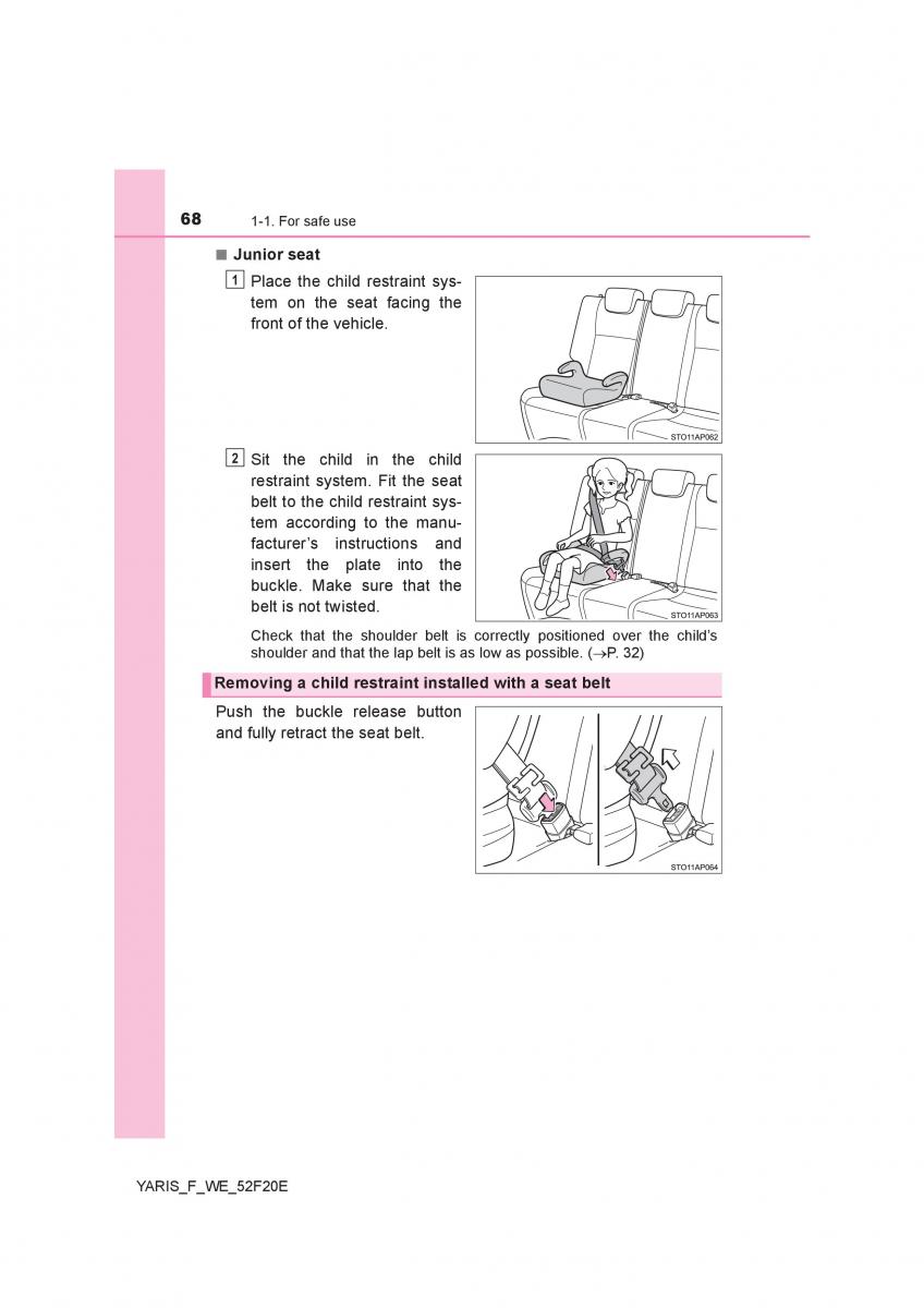 Toyota Yaris III 3 owners manual / page 68