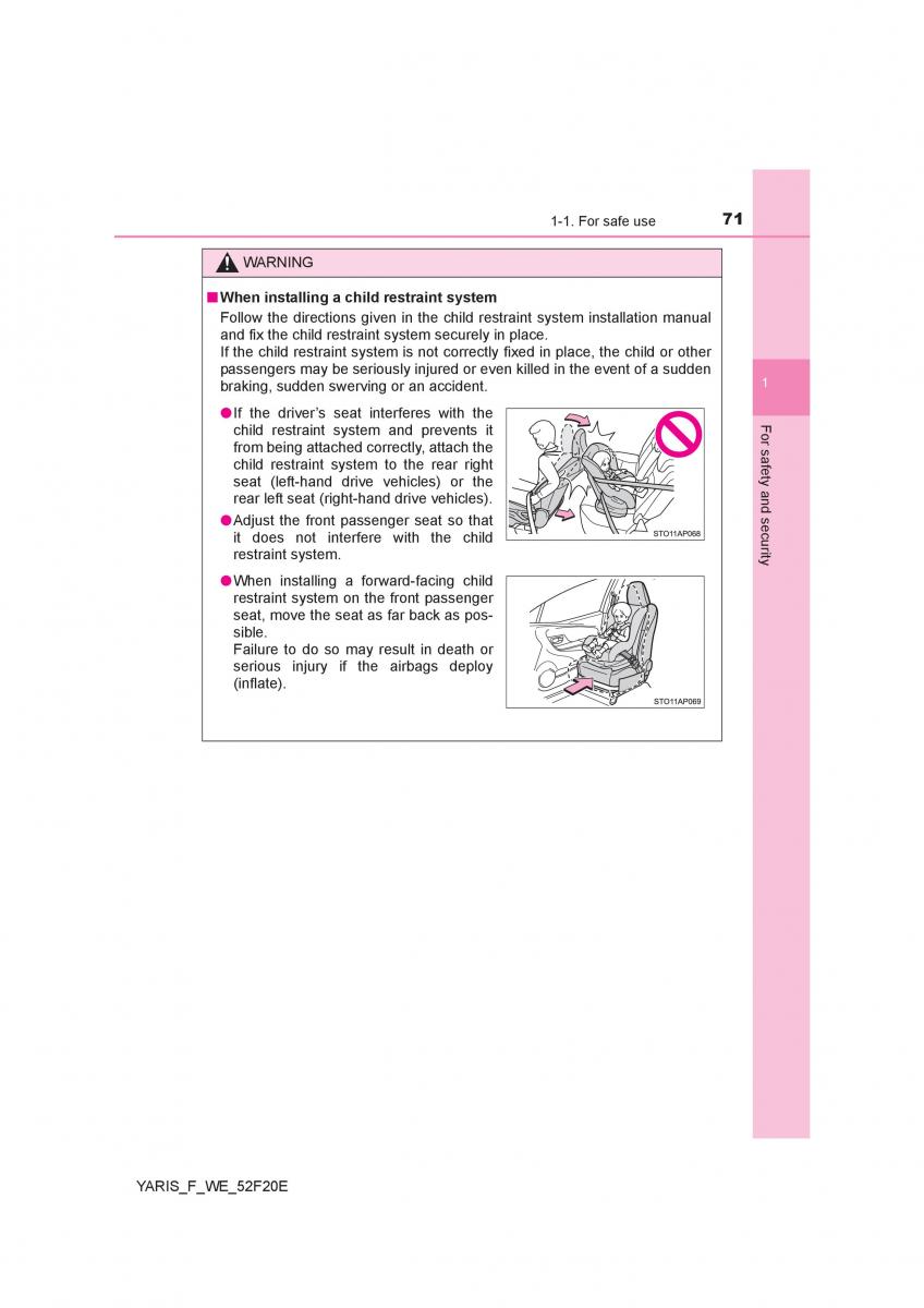 Toyota Yaris III 3 owners manual / page 71