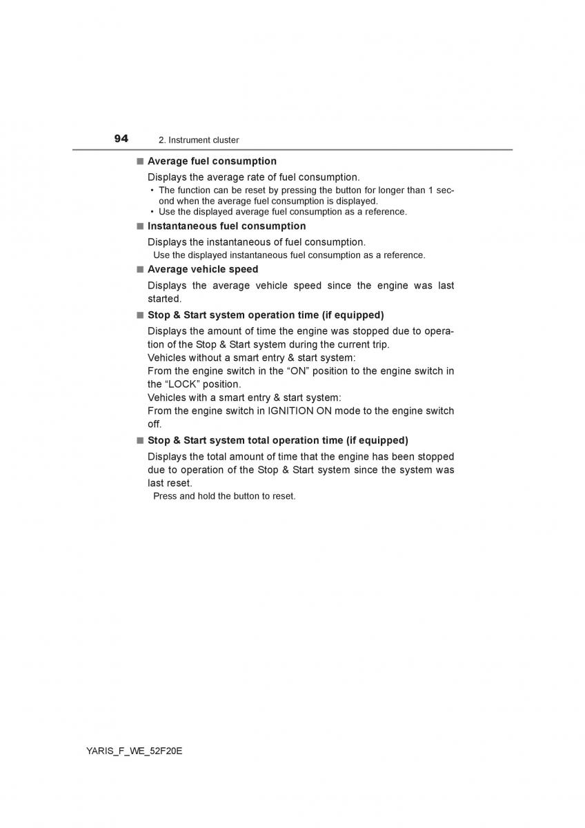 Toyota Yaris III 3 owners manual / page 94