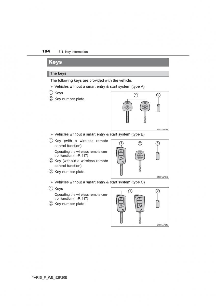 Toyota Yaris III 3 owners manual / page 104