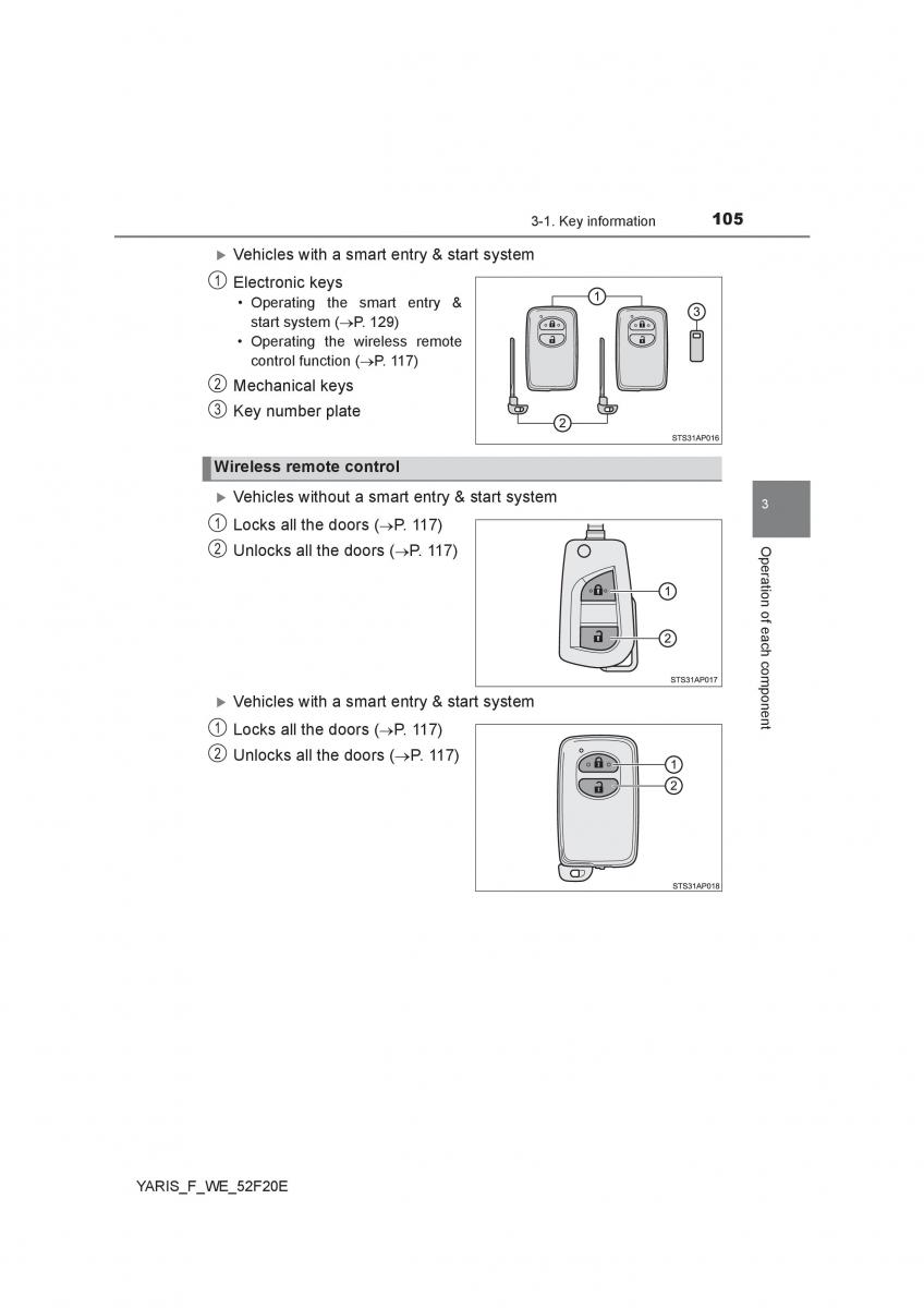 Toyota Yaris III 3 owners manual / page 105