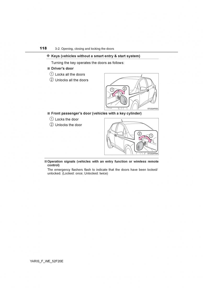 Toyota Yaris III 3 owners manual / page 118