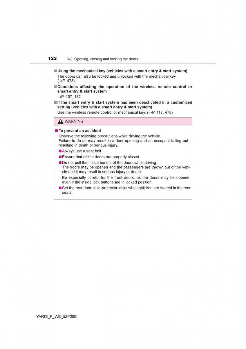 Toyota Yaris III 3 owners manual / page 122