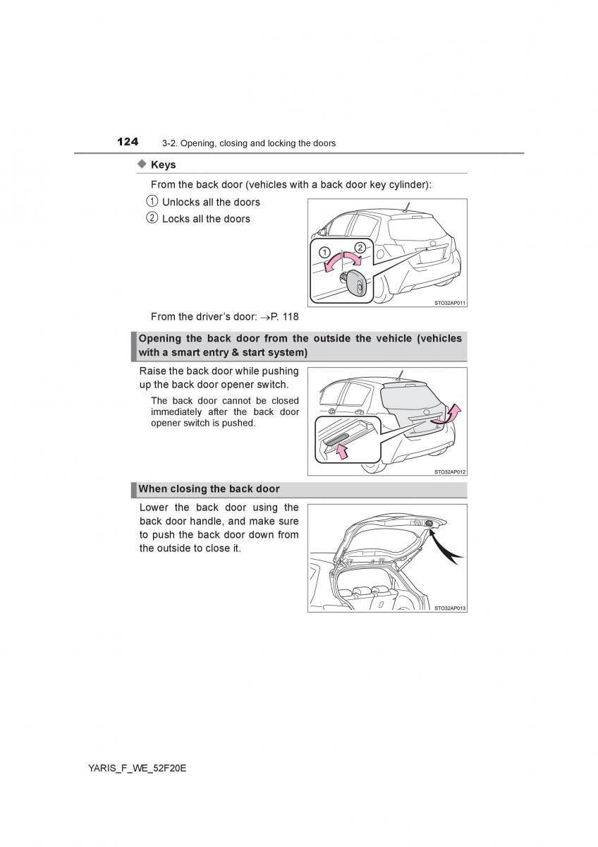 Toyota Yaris III 3 owners manual / page 124