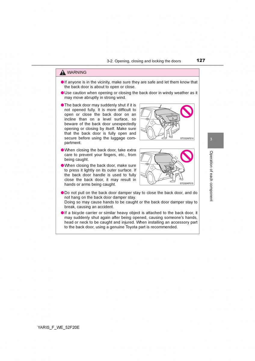 Toyota Yaris III 3 owners manual / page 127